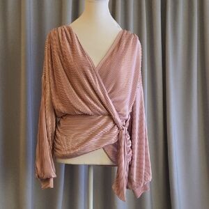 Express Blush Pink Wrap Blouse